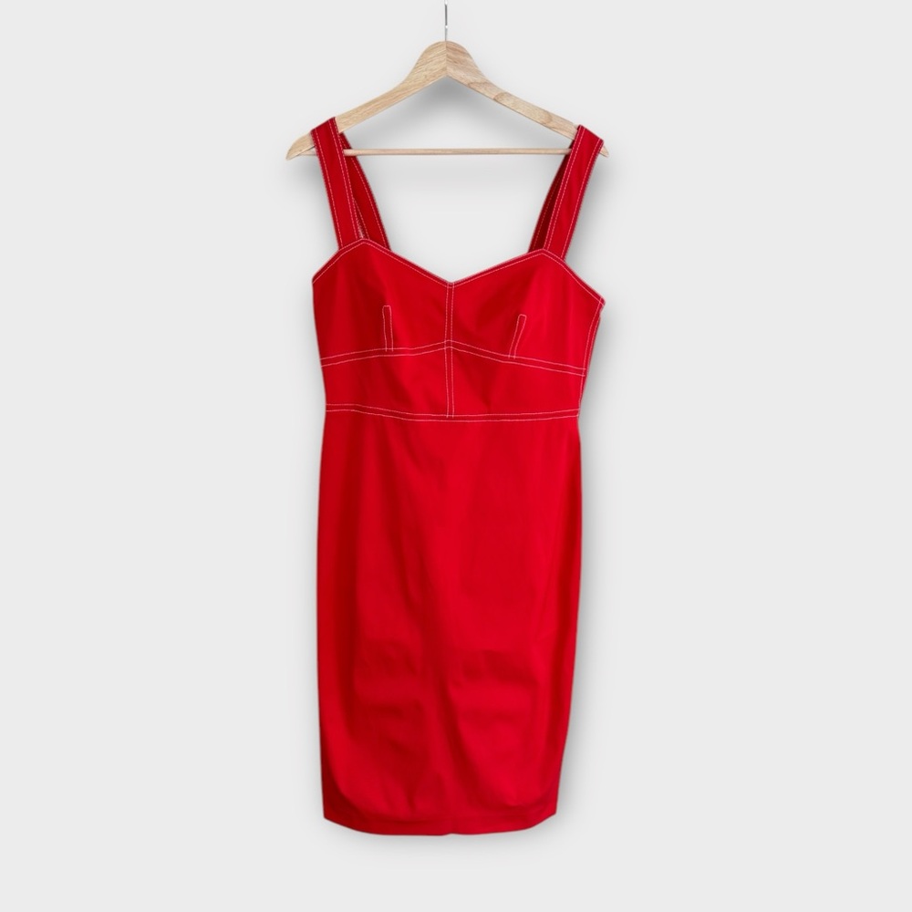 NWT J.Crew Contrast Stitch Stretch Faille Sheath Dress In Bright Cerise, size 10
